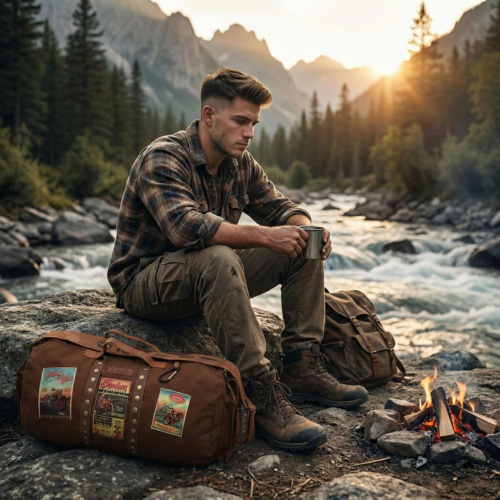 Khaki Unisex Travel Duffle Bag for Every Adventure